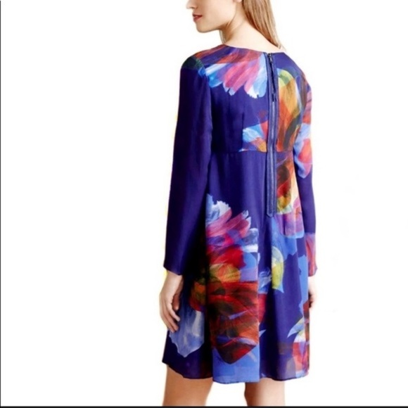 Leifsdottir 100% silk bold color swing dress - Picture 9 of 13